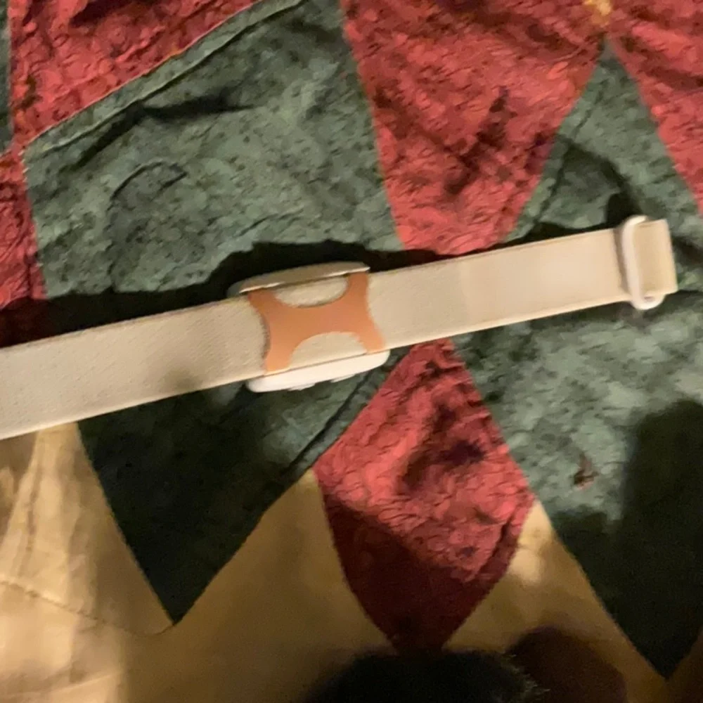 White and Tan Adjustable Strap